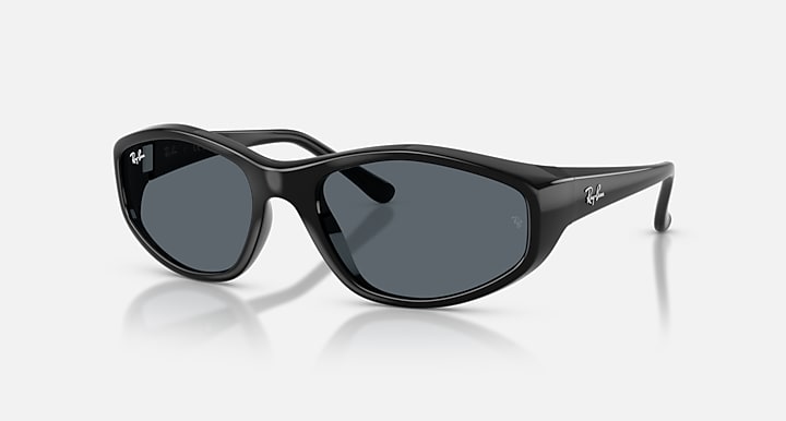 Ray-Ban RB2228 Black with Blue Solid Color lenses - Quarter