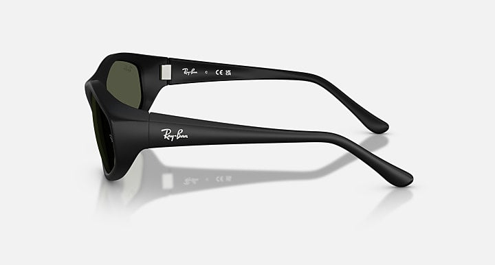 Ray-Ban RB2228 Rubber Black with Dark Green Solid Color lenses - Lateral