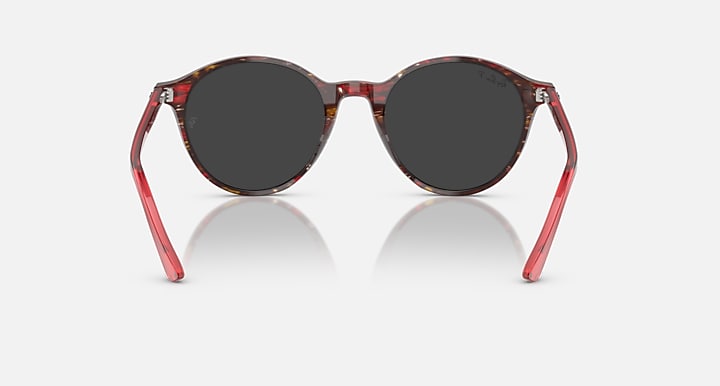 Ray-Ban RB2230 Transparent Shade Fantasy Red; Transparent Red with Polarized Black Solid Color lenses - Back