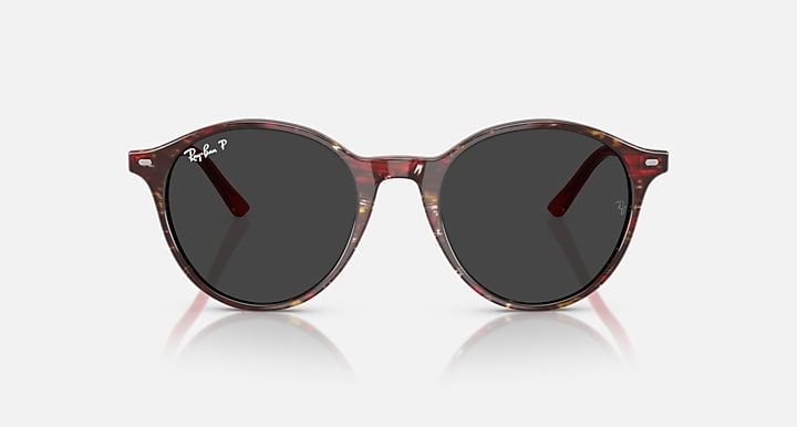 Ray-Ban RB2230 Transparent Shade Fantasy Red; Transparent Red with Polarized Black Solid Color lenses - Front