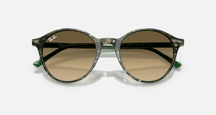 Ray-Ban RB2230 Transparent Shade Fantasy Green; Transparent Green with Brown Gradient lenses - Closed Front