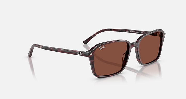 Ray-Ban RAIMOND Transparent Fantasy Violet & Red with Red Solid Color lenses - Alternative