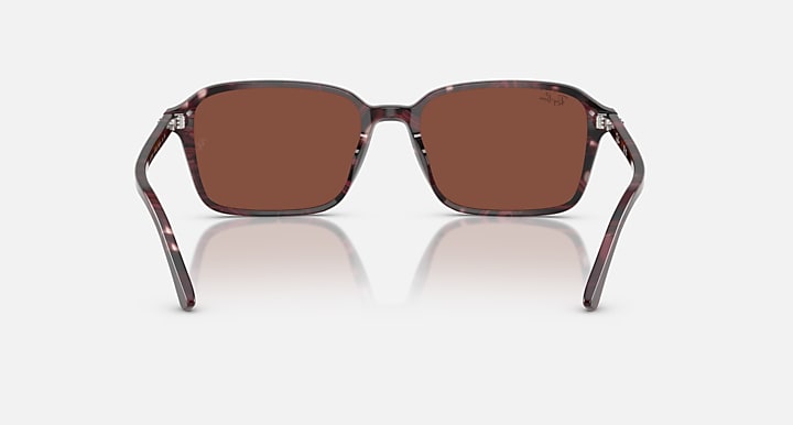 Ray-Ban RAIMOND Transparent Fantasy Violet & Red with Red Solid Color lenses - Back