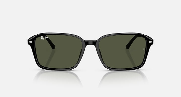 Ray-Ban RAIMOND Black with G-15 Green Solid Color lenses - Front