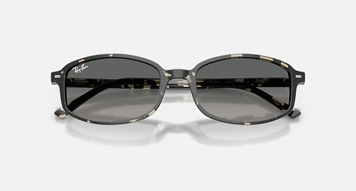 Ray-Ban SAM Grey Havana with Gradient Grey Gradient lenses - Closed Front