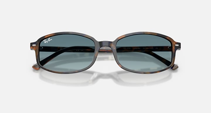 Ray-Ban SAM Yellow & Blue Havana with Blue Gradient Grey Gradient lenses - Closed Front