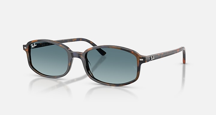 Ray-Ban SAM Yellow & Blue Havana with Blue Gradient Grey Gradient lenses - Quarter