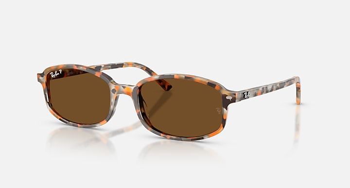 Ray-Ban SAM Havana Brown Grey with Brown Polarized Solid Color lenses - Quarter