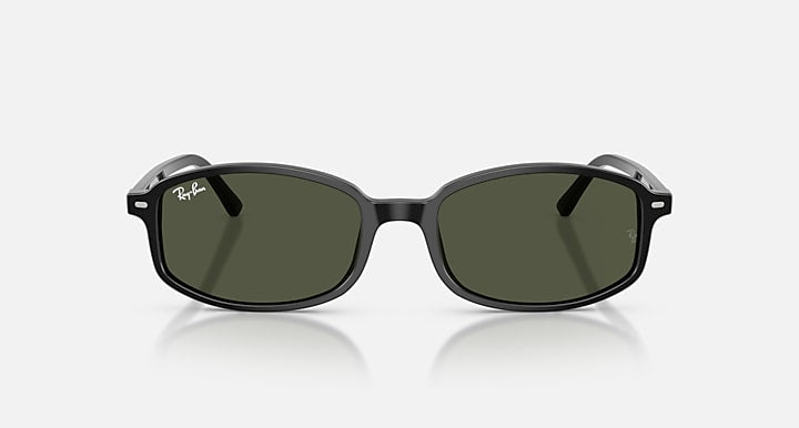 Ray-Ban SAM Black with Green Solid Color lenses - Front