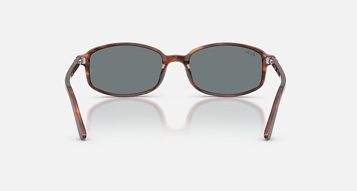 Ray-Ban SAM Striped Havana with Blue Solid Color lenses - Back