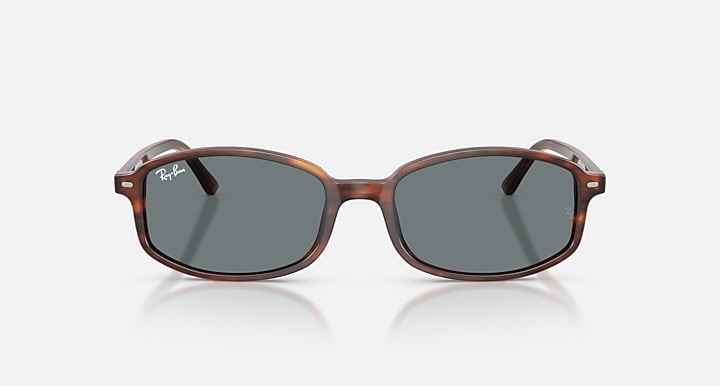 Ray-Ban SAM Striped Havana with Blue Solid Color lenses - Front