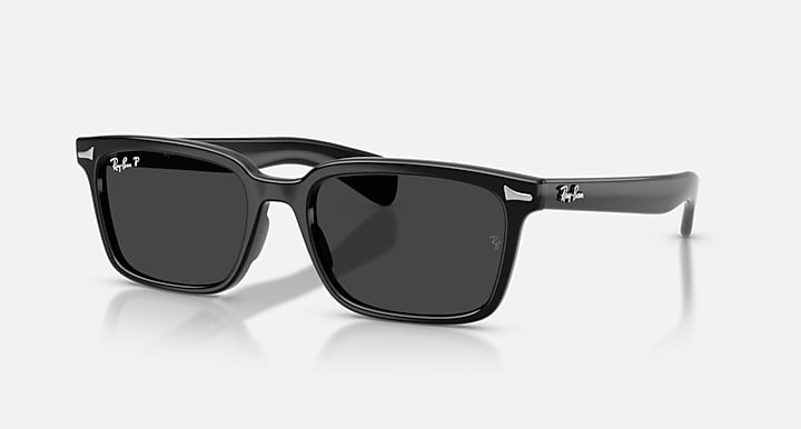 Ray-Ban BRUNEL Black with Polarized Black Solid Color lenses - Quarter