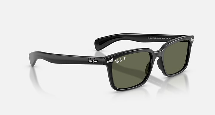 Ray-Ban BRUNEL Black with Green Polarized Solid Color lenses - Alternative