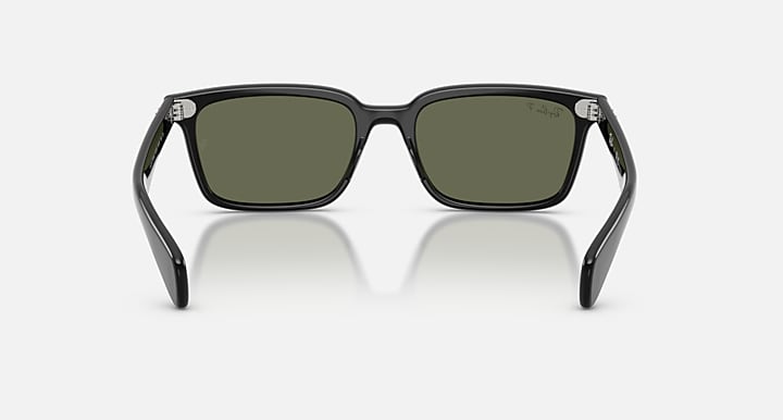 Ray-Ban BRUNEL Black with Green Polarized Solid Color lenses - Back