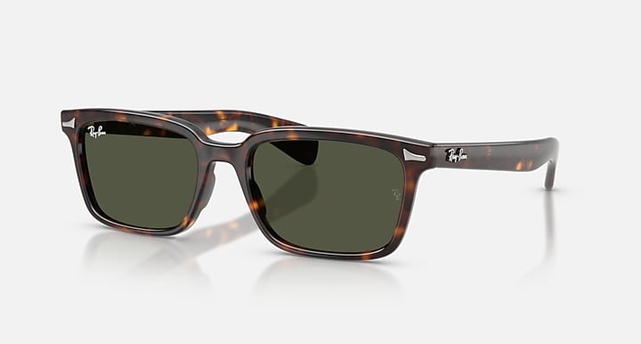 Ray-Ban BRUNEL Havana with Dark Green Solid Color lenses - Quarter