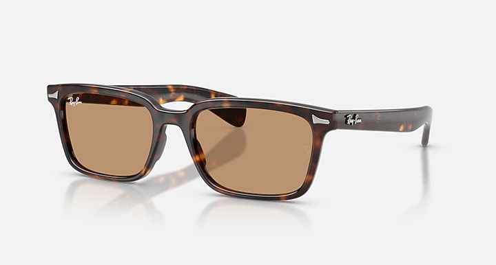 Ray-Ban BRUNEL Havana with Brown Solid Color lenses - Quarter