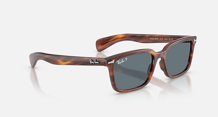 Ray-Ban BRUNEL Striped Havana with Dark Blue Solid Color lenses - Alternative