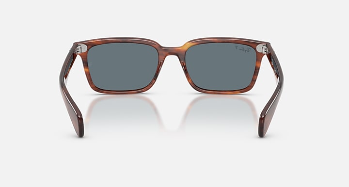 Ray-Ban BRUNEL Striped Havana with Dark Blue Solid Color lenses - Back