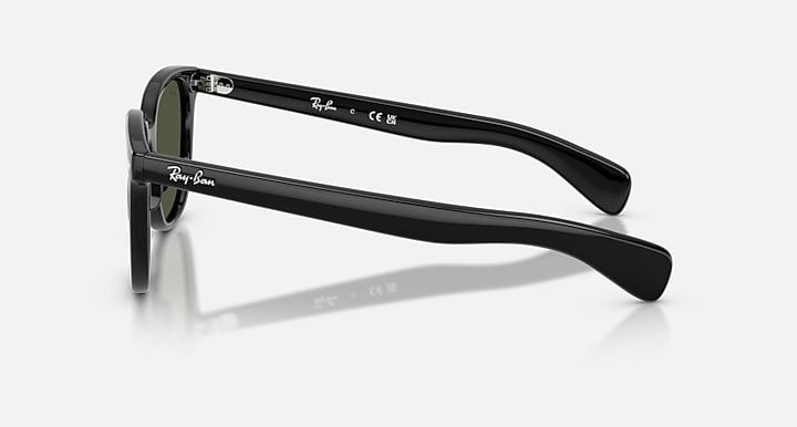 Ray-Ban BRUNEL II Black with Green Solid Color lenses - Lateral