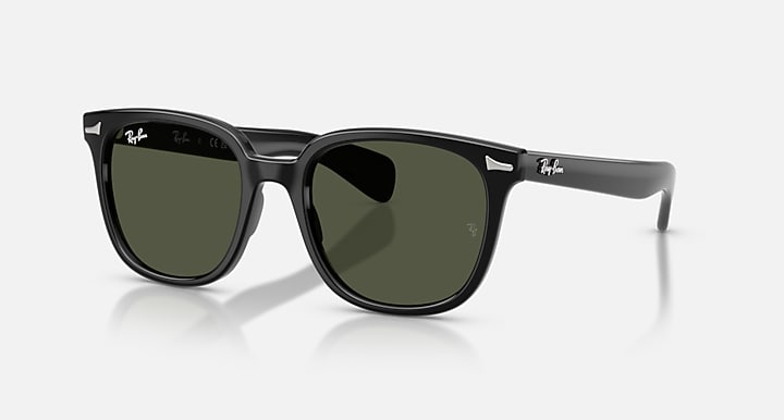 Ray-Ban BRUNEL II Black with Green Solid Color lenses - Quarter