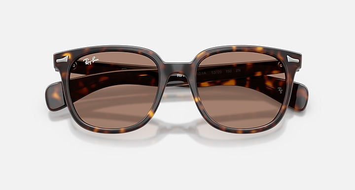 Ray-Ban BRUNEL II Havana with Light Violet Solid Color lenses - Closed Front