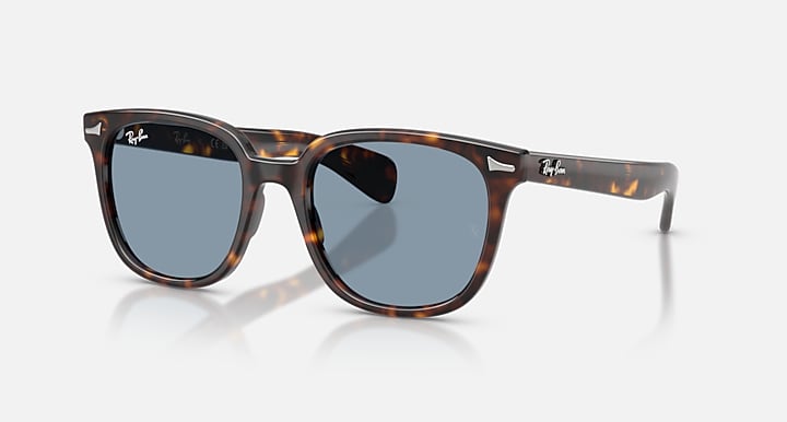 Ray-Ban BRUNEL II Havana with Blue Solid Color lenses - Quarter