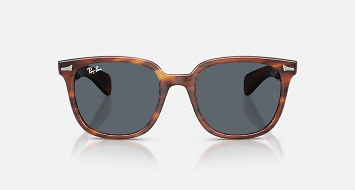 Ray-Ban BRUNEL II Striped Havana with Blue Solid Color lenses - Front