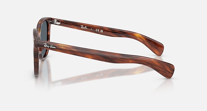 Ray-Ban BRUNEL II Striped Havana with Blue Solid Color lenses - Lateral
