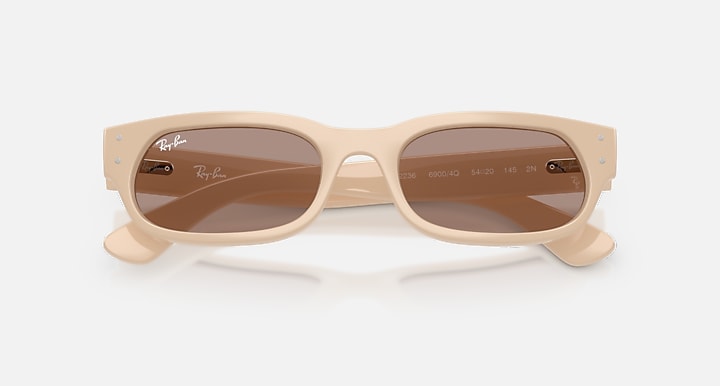 Ray-Ban RB2236 Nude with Brown Solid Color lenses - Closed Front