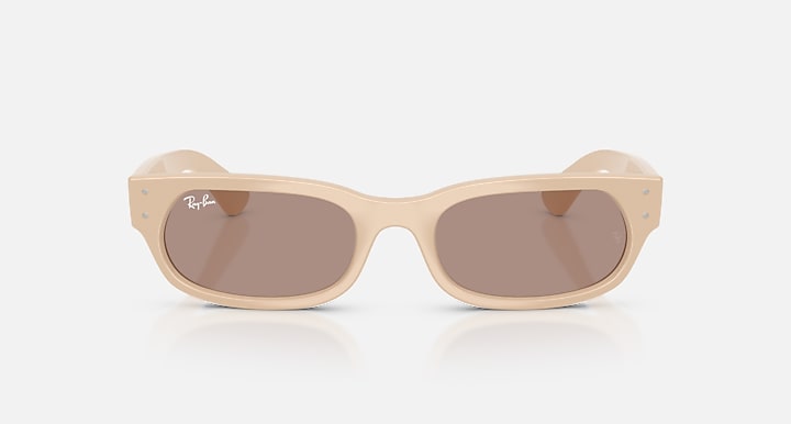 Ray-Ban RB2236 Nude with Brown Solid Color lenses - Front