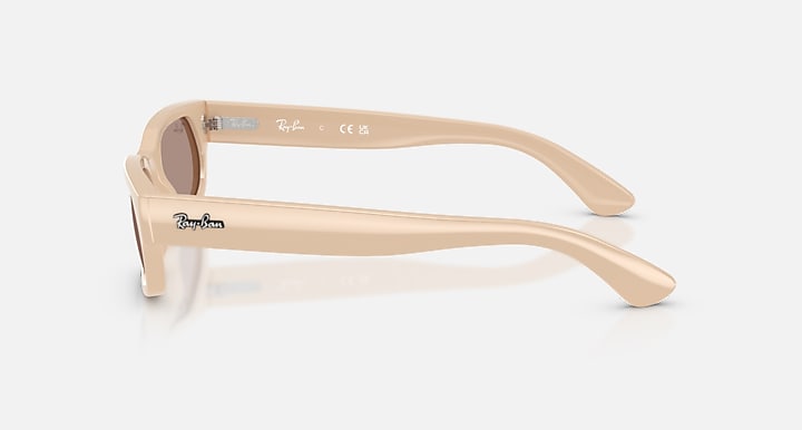 Ray-Ban RB2236 Nude with Brown Solid Color lenses - Lateral