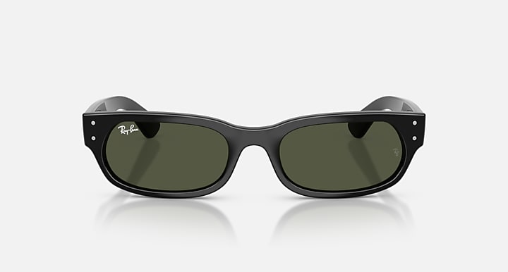 Ray-Ban RB2236 Black with Green Solid Color lenses - Front