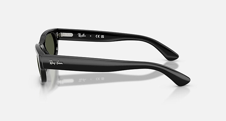 Ray-Ban RB2236 Black with Green Solid Color lenses - Lateral