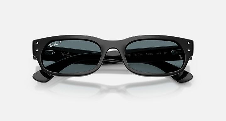 Ray-Ban RB2236 Black with Polarized Black Solid Color lenses - Closed Front