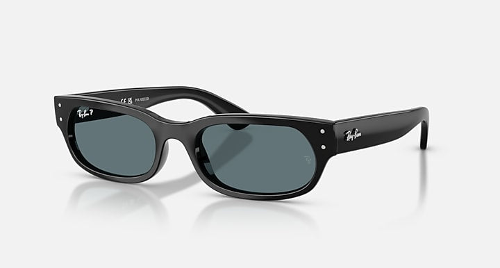 Ray-Ban RB2236 Black with Polarized Black Solid Color lenses - Quarter