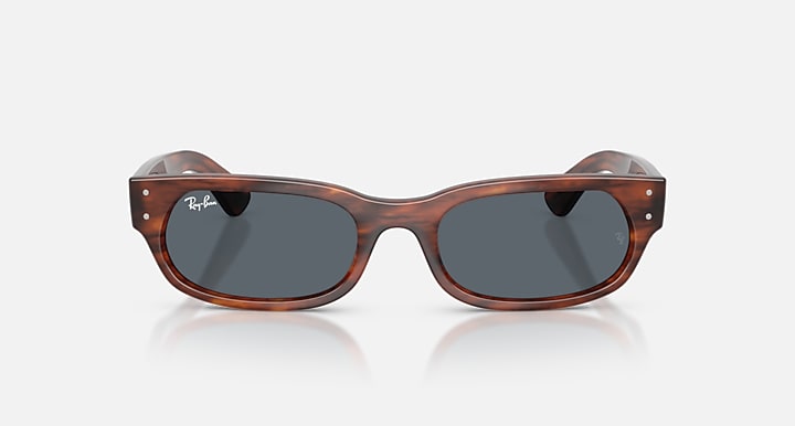 Ray-Ban RB2236 Striped Havana with Blue Solid Color lenses - Front