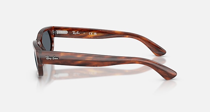 Ray-Ban RB2236 Striped Havana with Blue Solid Color lenses - Lateral