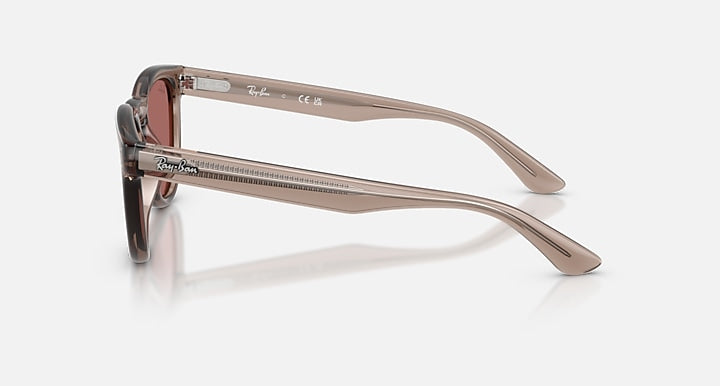 Ray-Ban RB2237 Transparent Light Brown with Dark Violet Solid Color lenses - Lateral