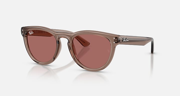 Ray-Ban RB2237 Transparent Light Brown with Dark Violet Solid Color lenses - Quarter