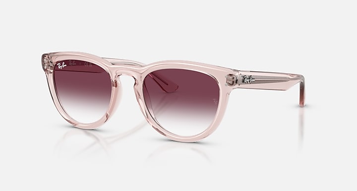 Ray-Ban RB2237 Transparent Pink with Clear Gradient Dark Violet Gradient lenses - Quarter