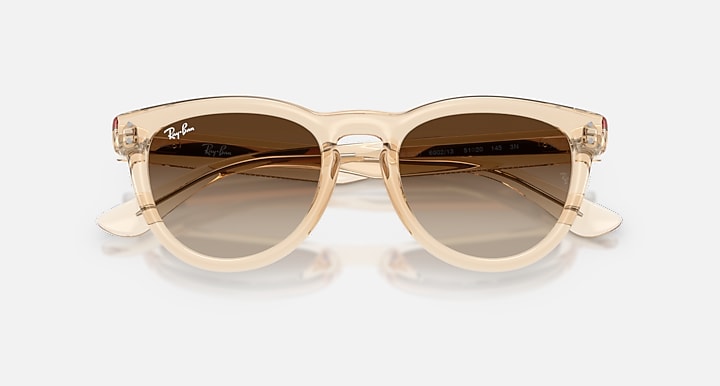 Ray-Ban RB2237 Transparent Nude with Light Brown Gradient Dark Brow Gradient lenses - Closed Front