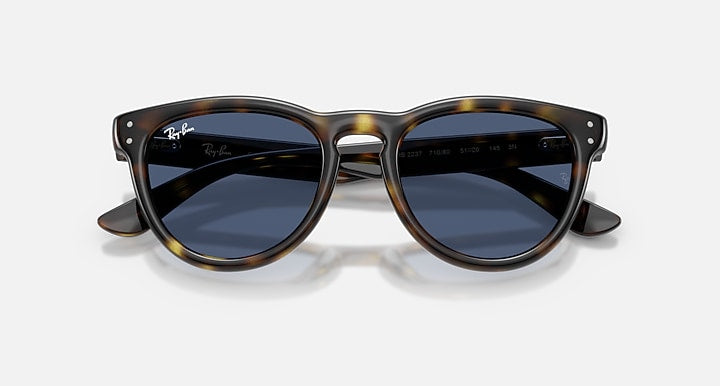 Ray-Ban RB2237 Havana with Blue Solid Color lenses - Closed Front
