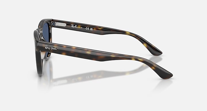 Ray-Ban RB2237 Havana with Blue Solid Color lenses - Lateral