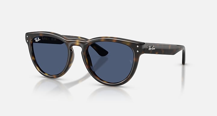 Ray-Ban RB2237 Havana with Blue Solid Color lenses - Quarter