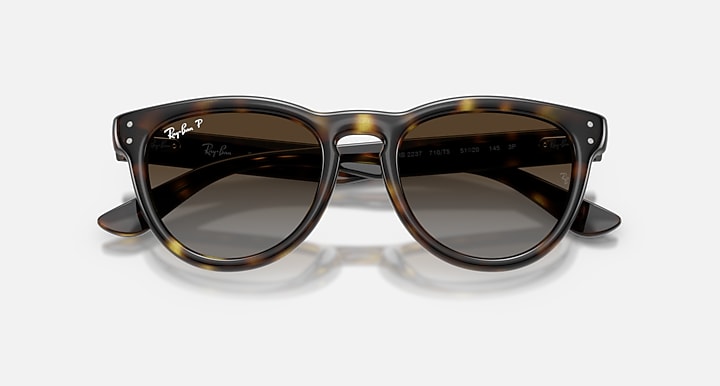 Ray-Ban RB2237 Havana with Polarized Light Grey Gradient Brown Gradient lenses - Closed Front