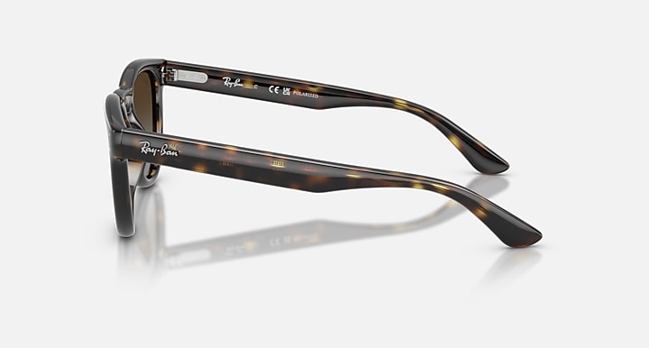 Ray-Ban RB2237 Havana with Polarized Light Grey Gradient Brown Gradient lenses - Lateral