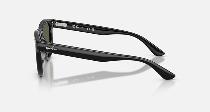 Ray-Ban RB2237 Black with Dark Green Solid Color lenses - Lateral