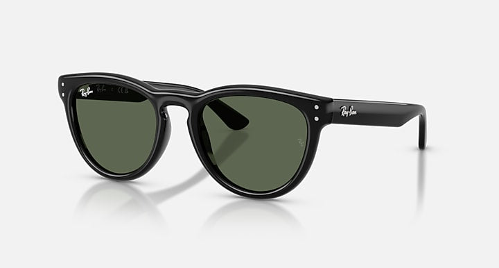 Ray-Ban RB2237 Black with Dark Green Solid Color lenses - Quarter