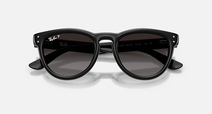 Ray-Ban RB2237 Black with Polarized Light Grey Gradient Grey Gradient lenses - Closed Front