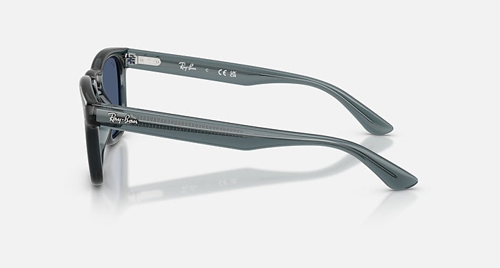 Ray-Ban RB2238 Transparent Blue with Blue Solid Color lenses - Lateral